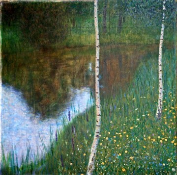 Lakeside with Birch Trees Gustav Klimt Oil Paintings